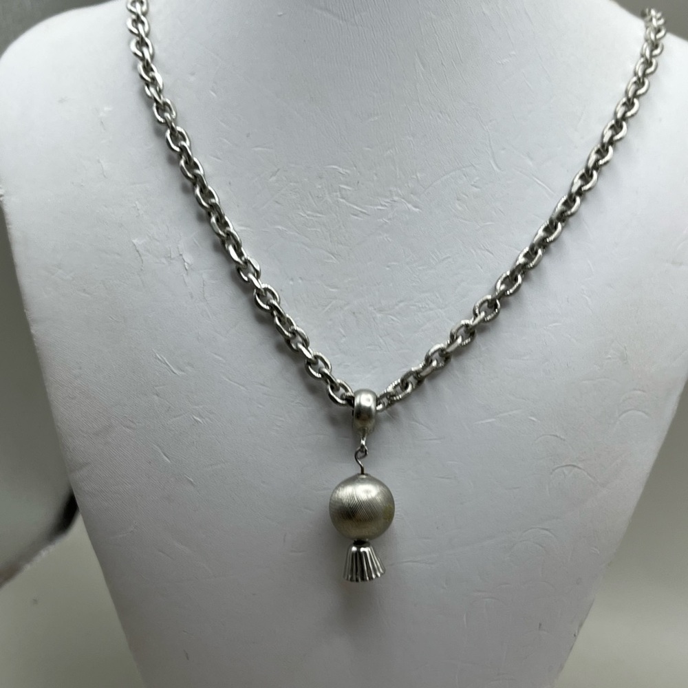 Dainty Silver Toned Tassel Pendant Necklace